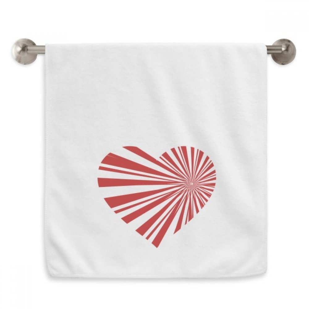 Serviettes de toilette 13x29 inch imprimé coeur Bloom rouge sur fond blanc