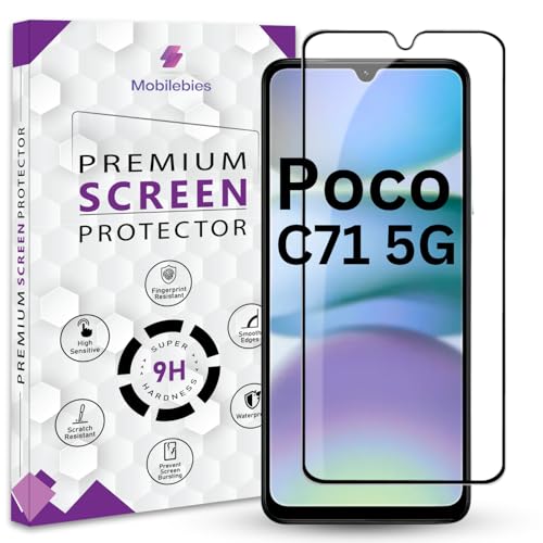 Image of Premium Tempered Glass Screen Protector Guard For Poco C71 5G (6.88 Inch, Pack of 1) | Edge to Edge Coverage With Easy to installation kit