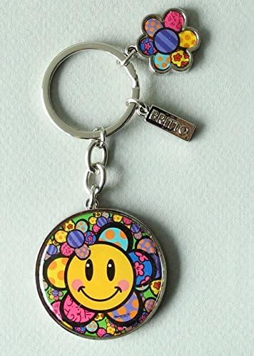 ROMERO BRITTO Keyring - Flower Emoji Smiley - Pop Art from Miami - #334391