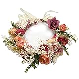 Boho-Blumenkrone, Hochzeit, Mädchen Blumen-Stirnband, Kranz, Kopfschmuck, Girlande, Heiligenschein, Feiern, Party, Rot
