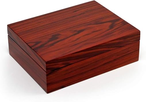 MusicBoxAttic Ultra-Sleek 18 Note Hi Gloss Zebra Striped Wood Finish 7" LCD Video Jewelry Box - Many Songs to Choose - Sleeping Beauty Waltz Once Upon a Dream