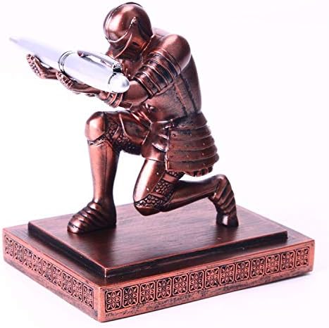 CYXStar Resin Soldier Executive Pen Holder Desk Organizer Cool Pen Stand Home Decor Resin Pencil Holder with a Pen for Men as Gift (Copper)