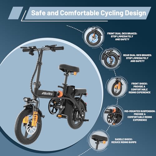 Foldable Electric Bike for Adults and Teens, 700W Peak Motor
