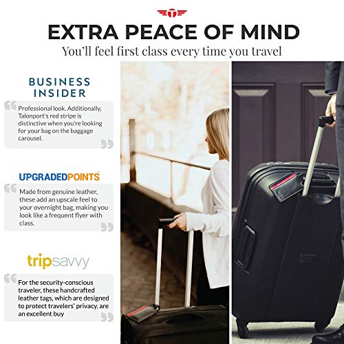 Real Leather Luggage Tag with Privacy Flap Set for Men Women Travel Easy with Suitcase Tags Identifiers (2 Pack)4