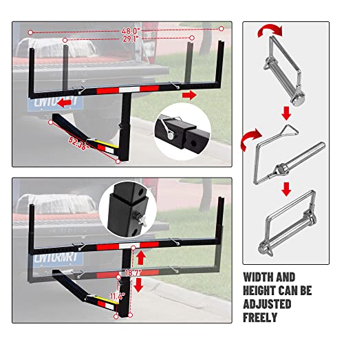 Lwturmrt Pickup Truck Bed Extender Adjustable And Deformable，Heavy Duty Steel Hitch Mount Truck Bed Extender For Ladder, Rack, Canoe, Kayak, Long Pipes And Lumber… #TOP1