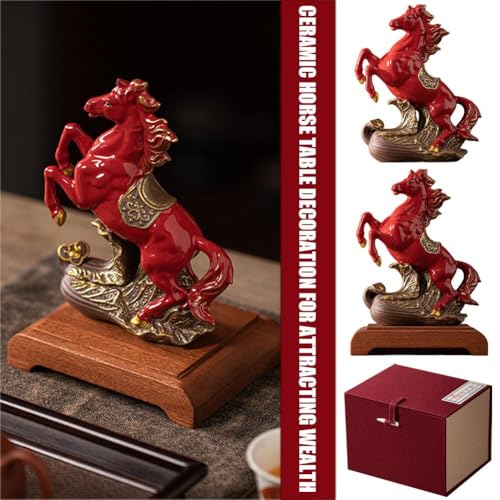 Estatua de Caballo de Cerámica Roja Año del Caballo 2026 miniatura 2
