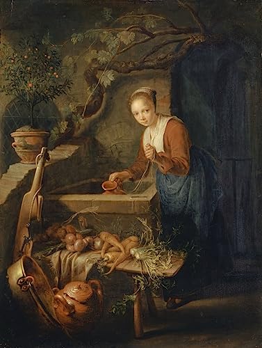 Impression d'art mural vintage Gerrit Dou pour une décoration de chambre élégante 60x90cm