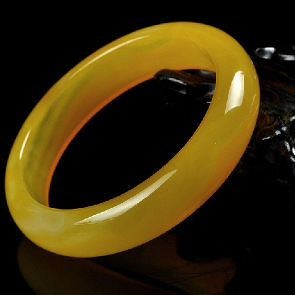 Bracciale di Giada per Donne, Braccialetto Cinese, Braccialetto di Bracciale di calcele Naturale con Scatola, 56 mm