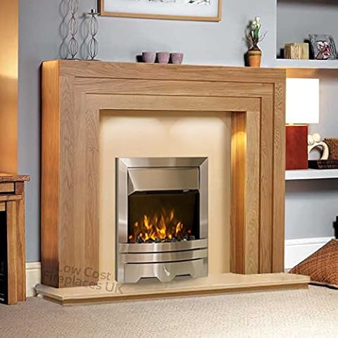 Electric Oak Wood Modern LED Fireplace Suite Cover