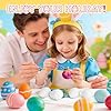 LAIAMER 20 Pcs Paper Mache Easter Eggs for Crafts Fillable Paper Eggs Empty with Watercolor Paint Set Paint Your Own Eggs for Easter DIY Painting Craft Supplies Egg Hunt Basket Fillers #5