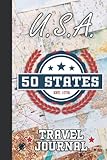 USA 50 STATES TRAVEL JOURNAL: Memory Journal With Popular Attractions ★ 50 States - 50 Adventures
