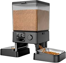 Alimentador Automático Duplo 5L Ração de Pets, Prático, Eficiente e Ideal para Cachorros e Gatos, Capacidade de 5 Litros