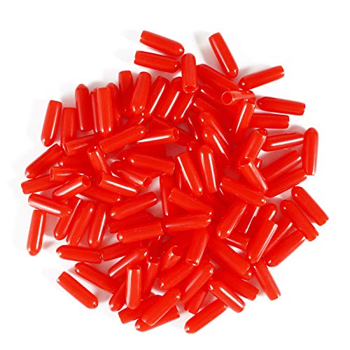 Screw Thread Protectors, PVC Rubber Round Tube Bolt Cap Plastic End Cap Cover Thread Protectors Red, Inner Dia 10mm? 100 Pcs - Image 3