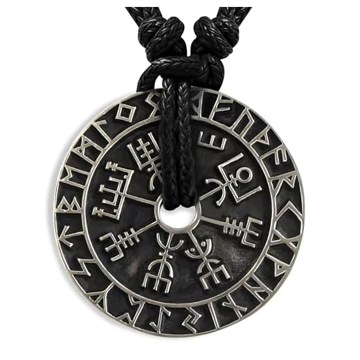 Viking Necklace for Men Pendant - Amulet Protection Necklace Viking Jewelry for Men Lucky Amulet Necklace - Rune Safe Travel Coin Nordic Coin Necklace Icelandic Pendant Norse Necklace for Men