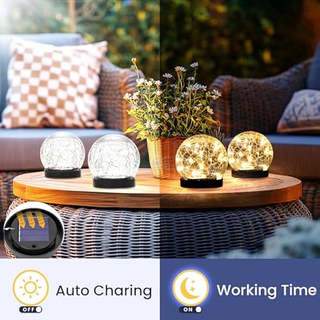 Solar Globe Lights Waterproof Solar Lights for Mom Women