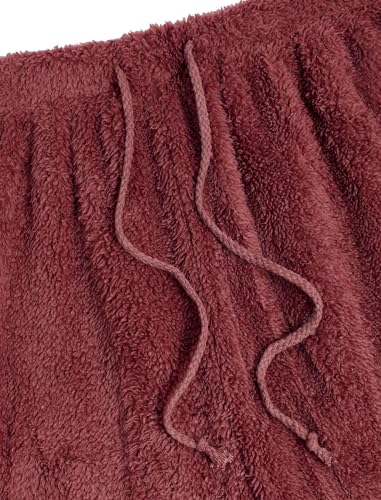 ZAFUL Women's Fuzzy Fleece Pajamas Lounge Sets 2 Piece Pocket Hoodies and Wide Leg Pants Sleepwear Outfits3