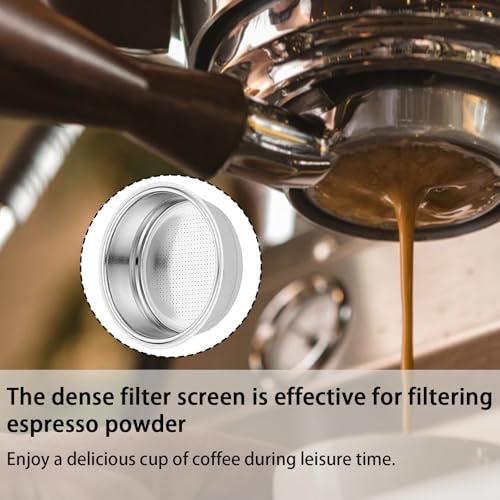 Image of 2-Piece Coffee Filter Steel, Coffee Machine Accessories, 51mm Coffee Strainer Basket， Stainless Steel Filter for Espresso Machines, Bottomless Portafilter, Prevent Overflow
