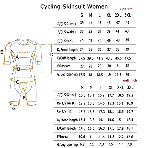 Haikai Women's Cycling Jersey Sets Triathlon One Piece Bodysuit Women Long Sleeve Cycling Skinsuit Suit With Pockets (Color : 3, Size : Medium) #TOP3