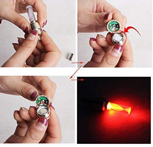 CUGBO 40Pcs Car Bike Tire Valve Stem Caps Wheel Lights, LED Flash Tyre Automative Lamps for Car Bicycle Motorcycles Accessories with 2 Tablet Button Coin Cell Batteries Gift - Thumbnail 3