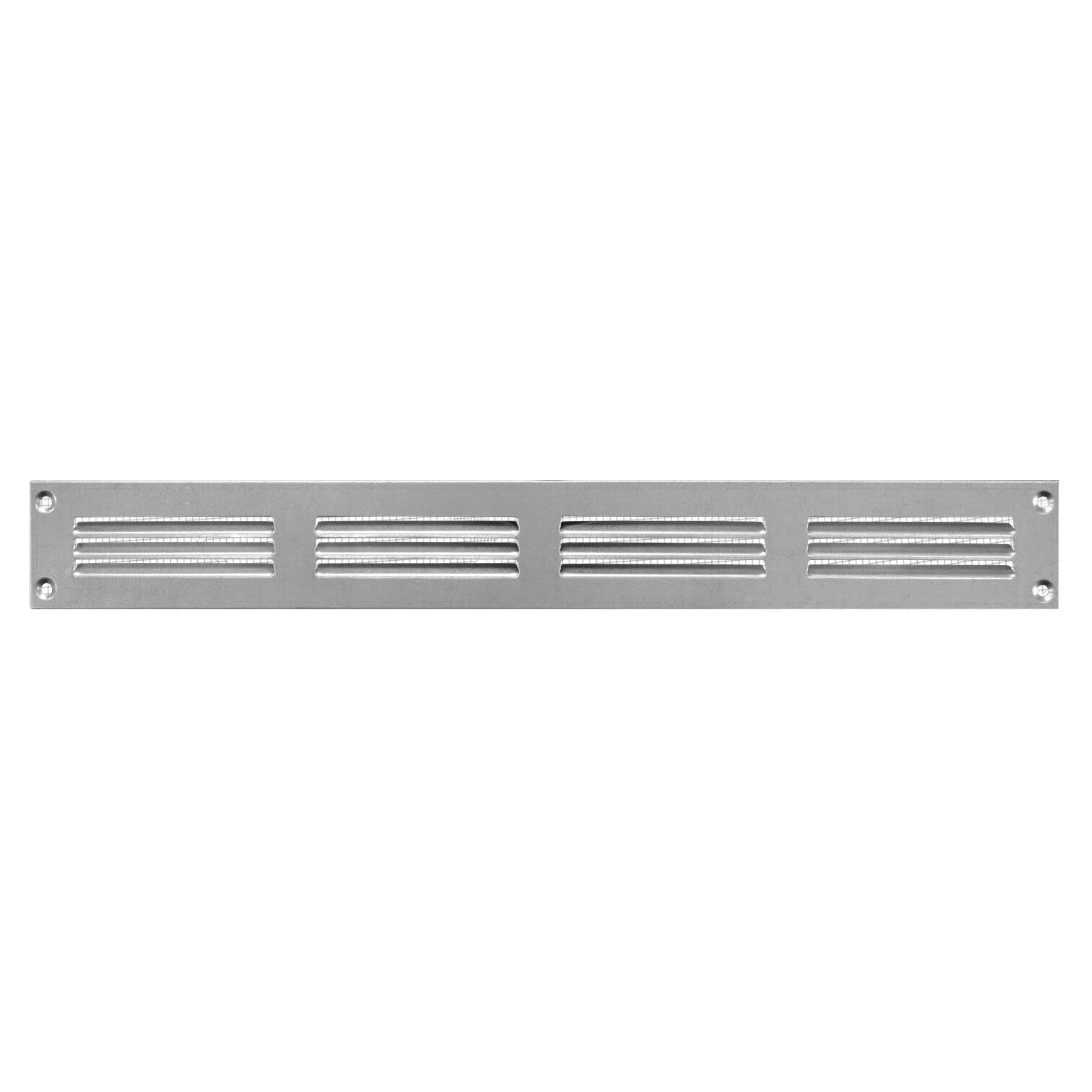 Prostko Ltd Galvanised Steel Air Vent Grille/ 400Mm X 50Mm/ Fly Screen/Flat Duct Cover/Anti-Insect Mesh