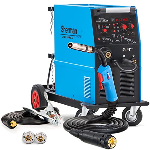 Sherman DIGIMIG 360 Puls - poste a souder mig avec gaz 400V - soudage: MIG MAG, MMA et TIG - poste a souder fil fourré avec 4 roulettes dévidoir de fil, inductance