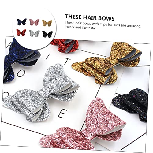 FOYTOKI 6 Unidades Cabelo De Lantejoulas Cabelo Infantil Laços De Bebê Presilhas Clipe De Arcos De C