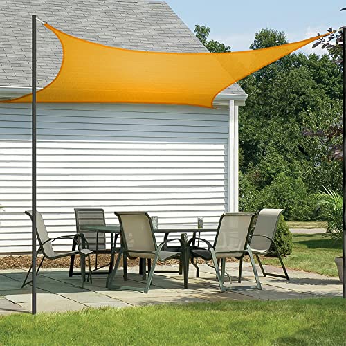 Image of HIPPO Shade Sail 9.5 Feet X 16.5 Feet Sun Shade 85% UV Block for Canopy Cover, Outdoor Patio, Garden, Pergola, Balcony Tent (Yellow)