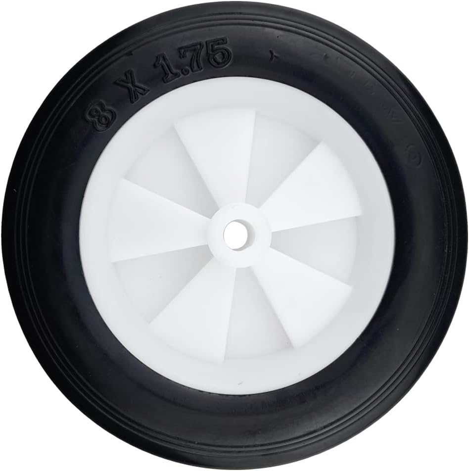 KUANMIN 2 pcs Dolly Wheels, 6 inch Flat Freee Solid Rubber Wheels, 6'' x 1.30'' Lawn Mower