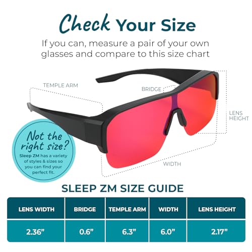 Image of Sleep ZM Blue Light Blocking & Light Sensitivity Fitover Glasses - 14 Lens Types for Comfort, Relaxation, Sleep & Relief