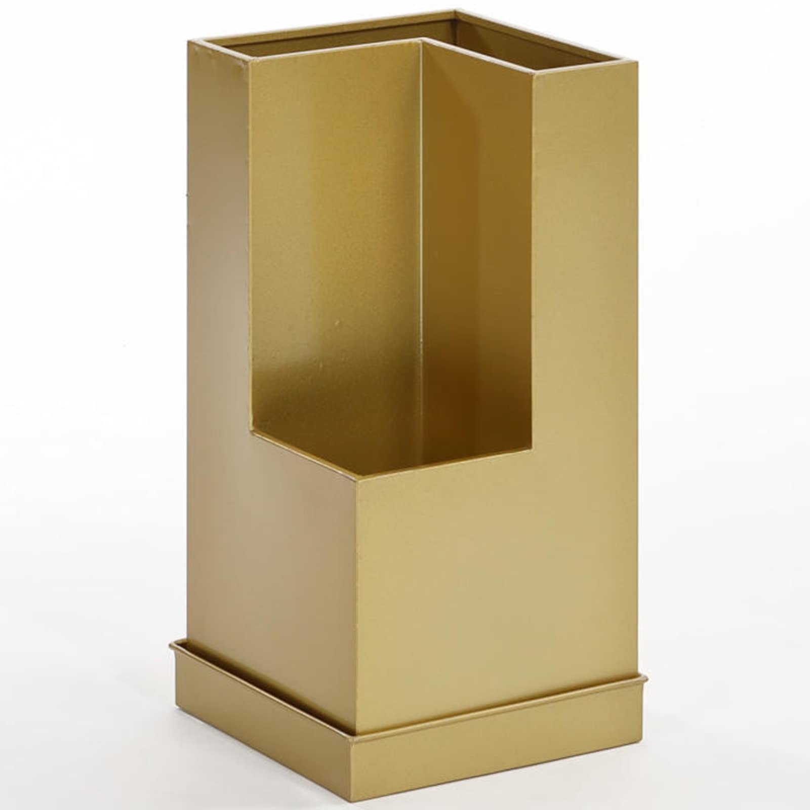 TYUHDUYUR Geometric Modern Metal Freestanding Umbrella Holder Stand Storage Rack, for Entryway, Office, Stable, Removable Drip Tray (Color : Gold) (Gold )
