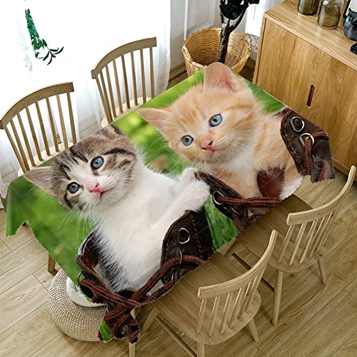 Amazon｜3Dいたずら猫動物柄テーブルクロス、防水・防油テーブルクロス