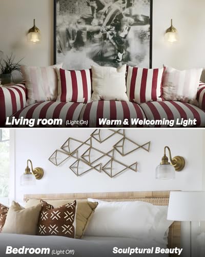 Image of Antique Brass Gold Bathroom Vanity Light,Clear Checkered Glass