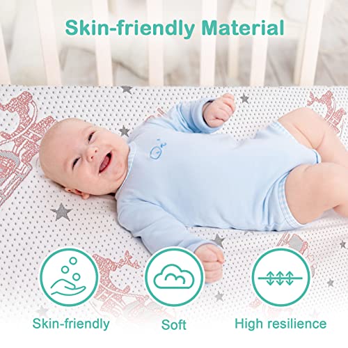 Hygge Hush Pack And Play Mattresses,Dual Sided Memory Foam Mini Crib Mattress Pad,Portable Pack N Play Mattress Topper With Removable Cover Playard Mattress Fits Pack N Play,38"X26"X3"(Santa Claus) #TOP2