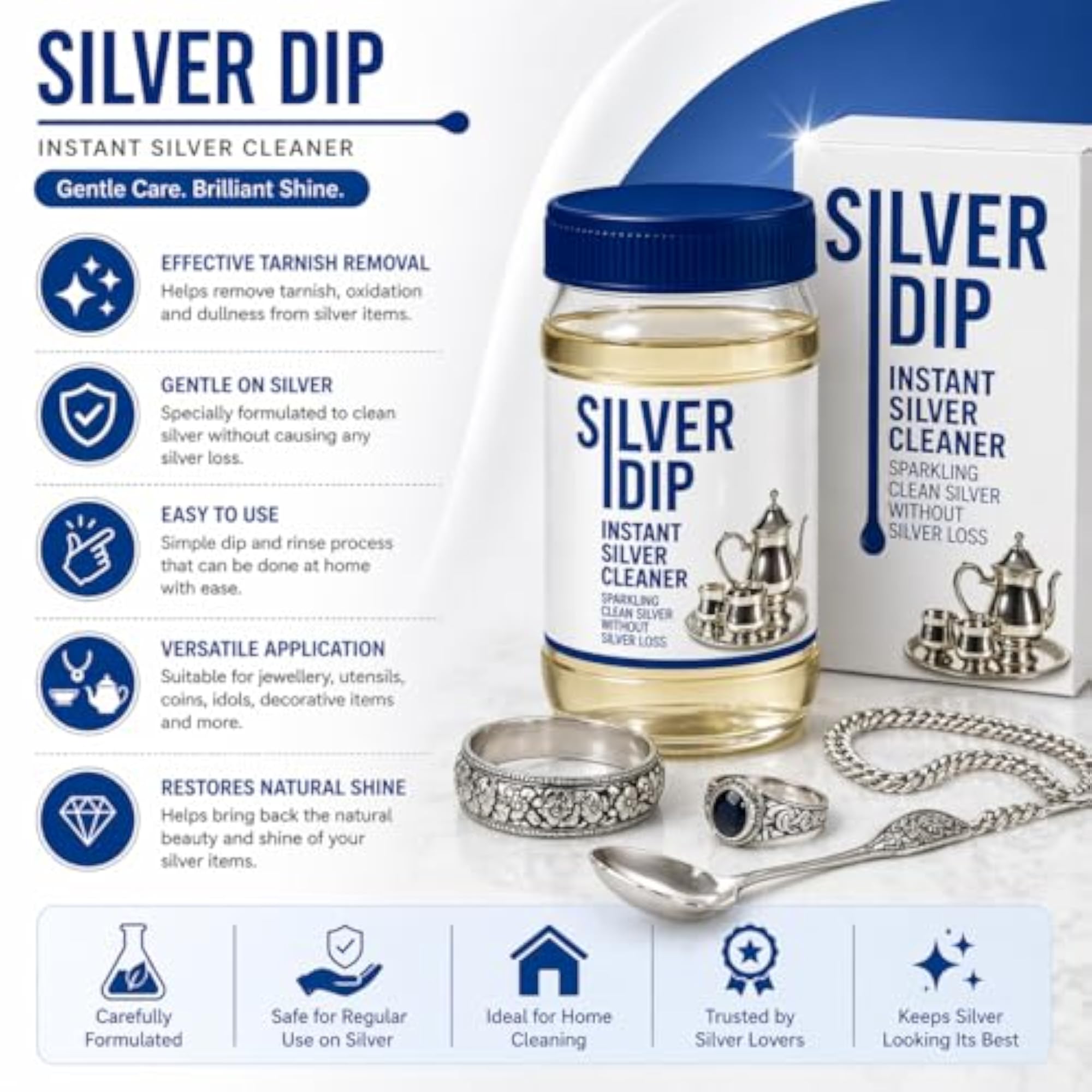 Silver Dip Cleaner Liquid for Jewellery and Silverware