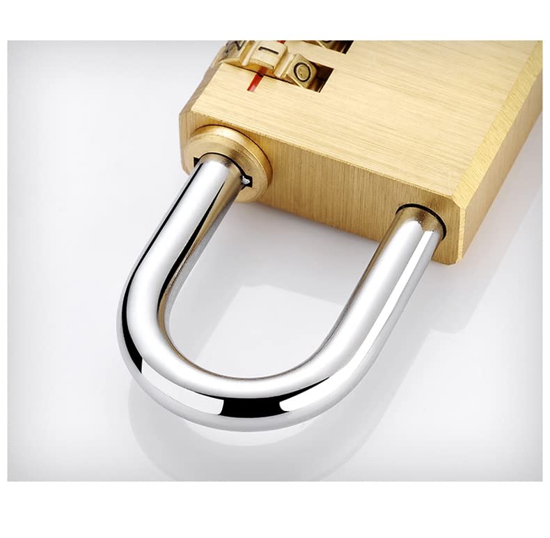 Image of 3-Digit Combination Padlock Shackle Copper Resettable Padlock Gym Lock Waterproof for Gate & Door Hasps Toolboxes Drawing 3mm 2PCS