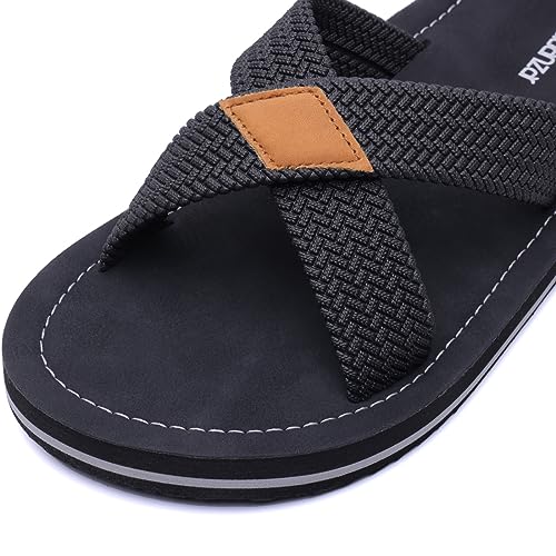 Harssidanzar Men Cross Slide Sandals Slip on Comfortable Lightweight Summer Slipper Shoes For Indoor and Outdoor Quick-Dry KM229US2