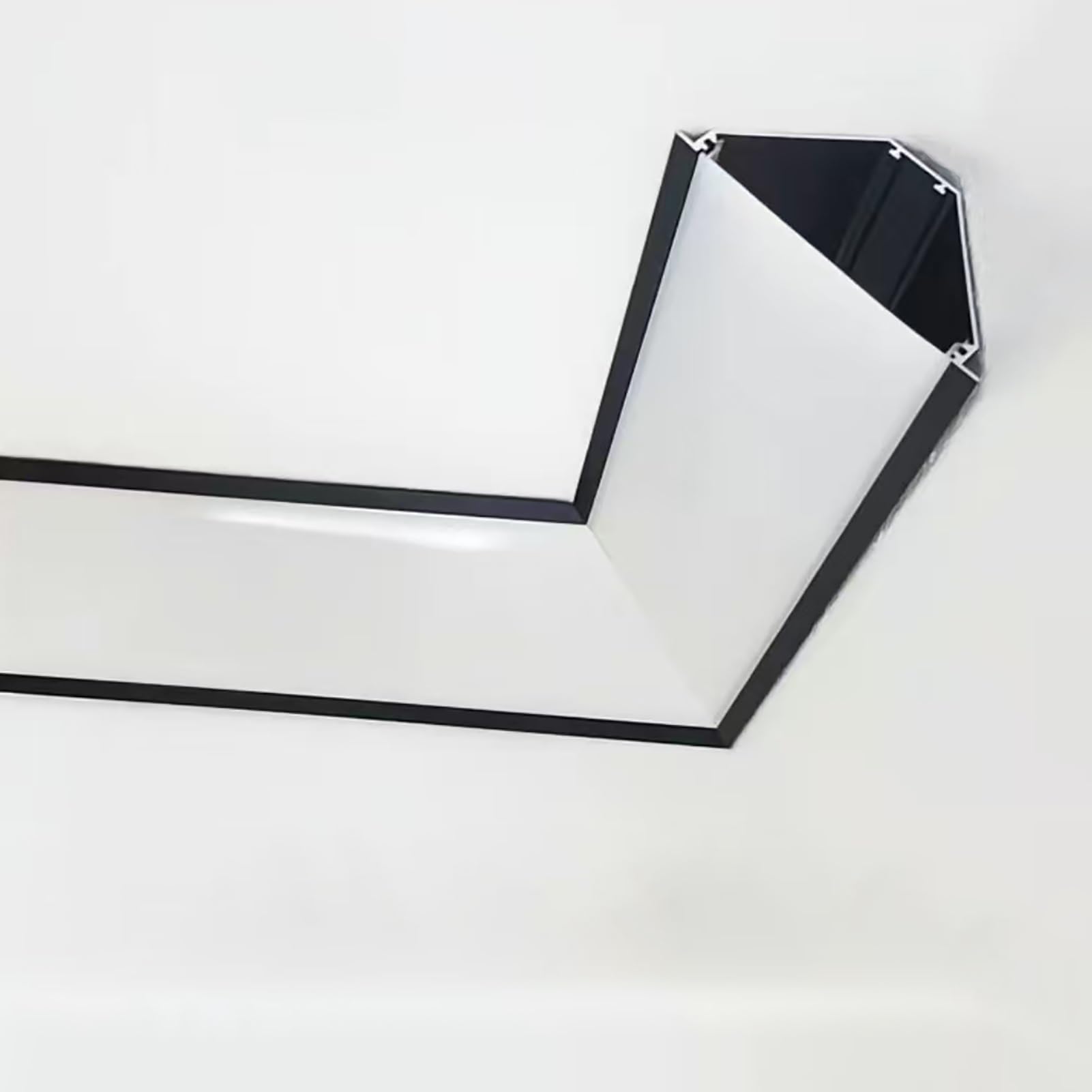 Profil Aluminiowy LED Czarny Kanał LED do Taśm LED, Aluminiowy Profil Sufitowy, Listwa Przypodłogowa, Szyna Oświetleniowa LED do Oświetlenia Pośredniego(164ft/50m)