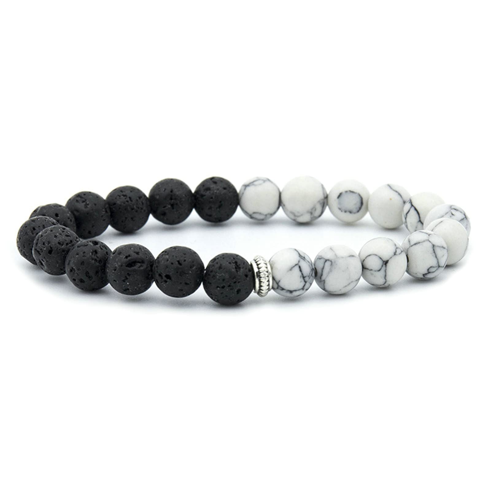Lava -Gesteinsarmbänder für ätherische Öle, 8/10 -mm -Lava -Stein -Turkise -Armband -Stretch -Perlen -Armbänder für Frauen 21,5 cm