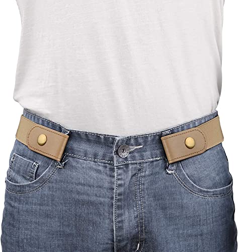 Image of WERFORU No Buckle Show Belt for Men Buckle Free Stretch Belt for Jeans Pants 1.38 Inches Wide Father's Day Gift
