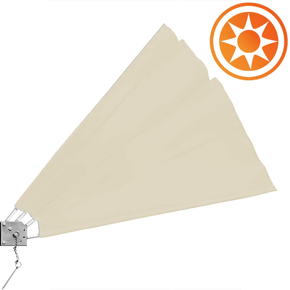 Deuba Brise Vue rétractable Occultant 140x140cm Beige Fixation Murale Paravent Balcon Toile Hydrofuge