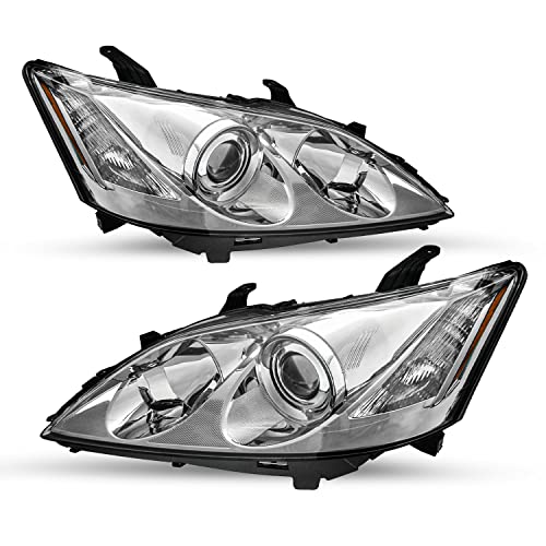 TUSDAR Halogen NOT HID Headlights Assembly Set for 2007-2009 ES350 Projector Halogen Headlamp Passenger and Driver Side