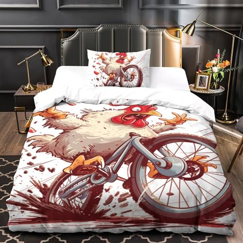 Housses de couettes 3D Le Coq en microfibre de qualité supérieure 135x200cm