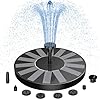 AISITIN Solar Water Fountain, Upgrade Circular Bird Bath Water Pump with 6 Nozzles Floating Water Feature Fountain Pump for Outdoor Small Pond, Patio Garden and Fish Tank