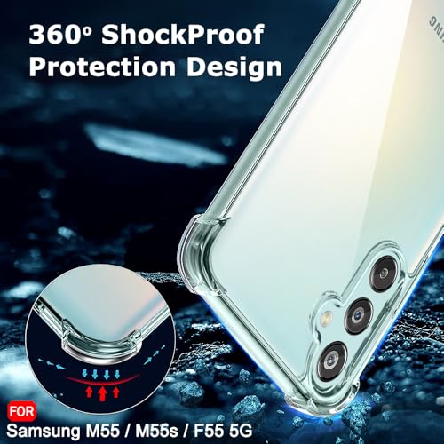Image of TheGiftKart Transparent Crystal Clear Back Cover Case for Samsung Galaxy M55 / M55s / F55 5G | Shockproof Soft TPU Case | Cushioned Edges for Ultimate Protection Back Cover Case (TPU, Transparent)