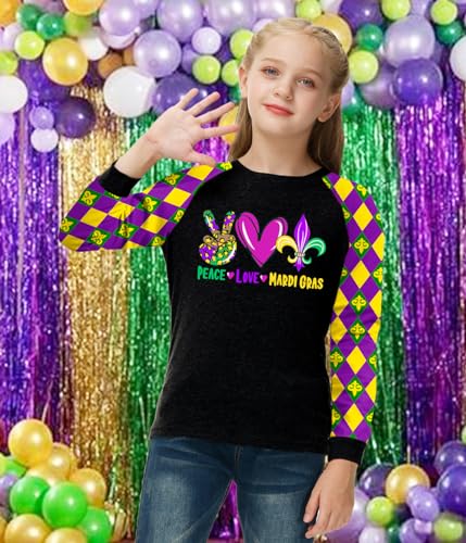 Image of Remimi Girls Thanksgiving Shirts Buffalo Plaid Raglan Tee Cute Turkey Holiday Party Long Sleeve Tshirt 5-14 Years