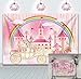 BINQOO 7x5FT Rosa Castello Floreale Carrozzina Sfondo Foto Principessa Ragazza Glitter Oro Carrozza Sogno Festa di Compleanno Fondale Bambini Studio Foto Puntelli Decorazione Tavolo Torta 2,1 x 1,5 m