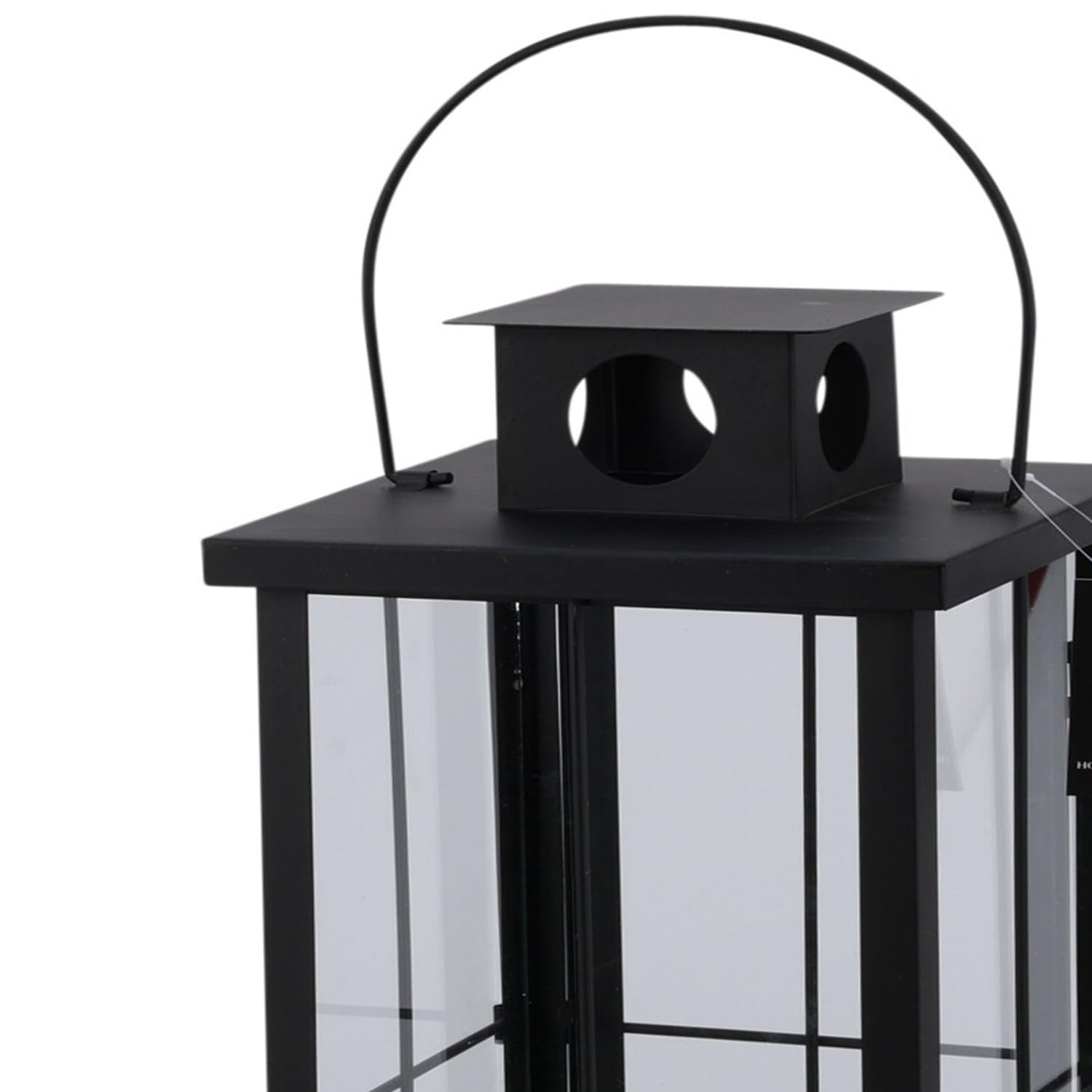 Mojawo 2er XXL Set Gartenlaterne Windlicht Laterne Laternen Metalllaterne Set Dekoration Außen Metall Schwarz H58/45cm