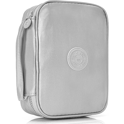 Estojo Escolar Feminino Masculino Grande Box Ziper Resistente Escolar Papelaria Fofa Infantil Unissex Com Organizador De Lápis Canetas Marcadores Lapiseiras Borrachas Apontadores (Prata Metalico)