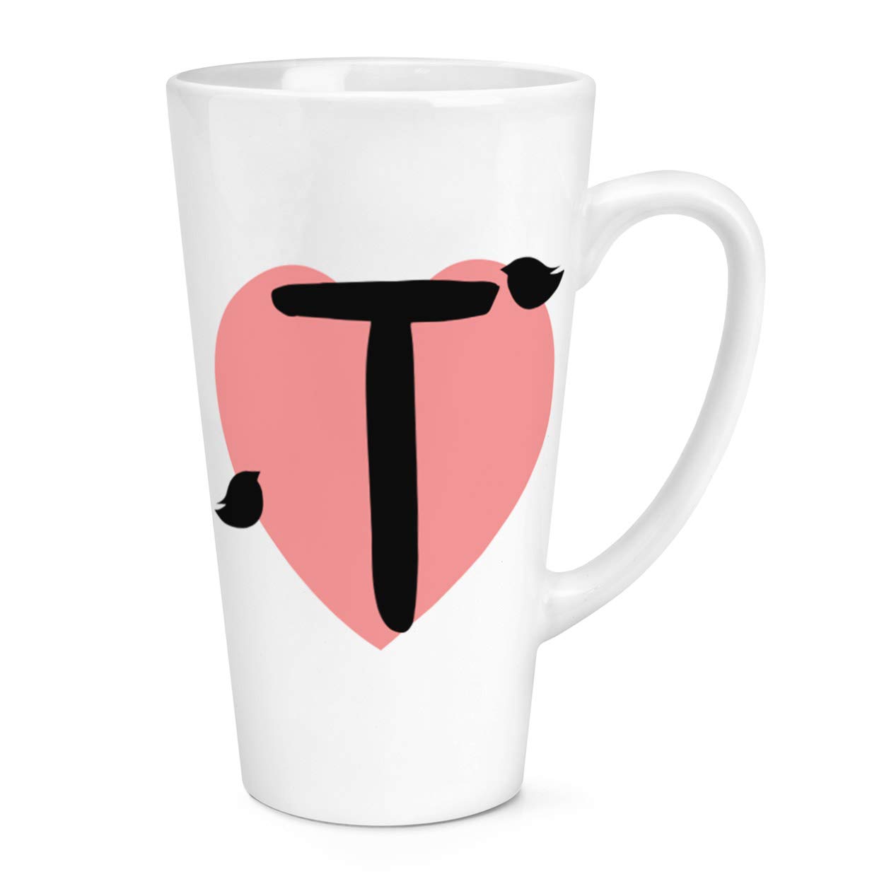 Gift Base White T Heart Alphabet 17Oz Large Latte Mug Cup