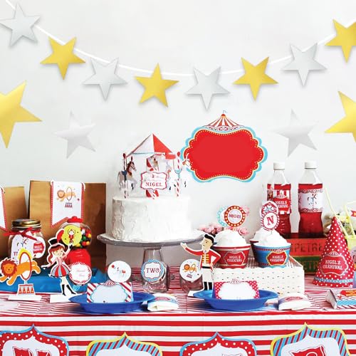 Image of 24PCS Star Cutouts, Double Printed Paper Stars Cutouts, 6 Inch Cardboard Star Cutouts, Glitter Stars Decorations for Christmas Wedding Movie Night Classroom Wall Party Supplies, Gold Silver